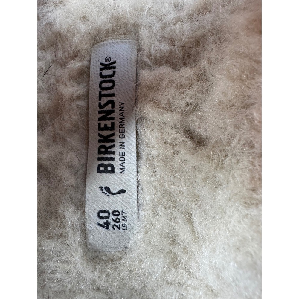 Birkenstock Arizona Shearling Pink Wool Felt Sandals Orange Sole Narrow 40 L9 M7 - Picture 9 of 10